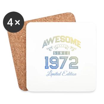 1972 awesome since - Coasters (set of 4) - white - Front