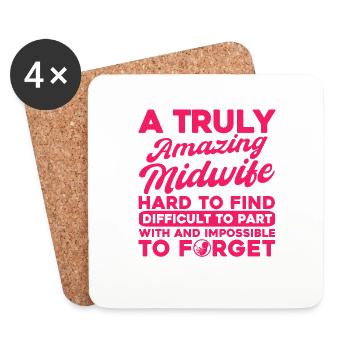 Obstétricien Sage-femme LD Travail Cadeau - Dessous de verre (lot de 4) - blanc - Devant