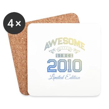 2010 awesome since - Untersetzer (4er-Set) - Weiß - Vorne