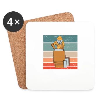 Certains Vont Voir Un Psy Moi J'ai Mes Abeilles - Dessous de verre (lot de 4) - blanc - Devant