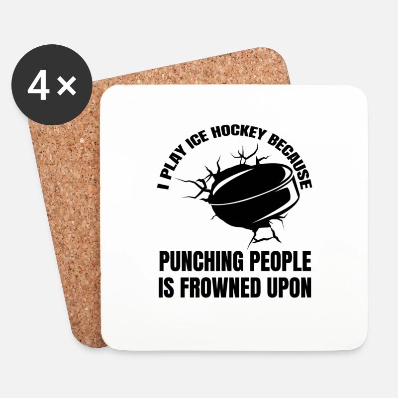 Eishockey Geschenk Eishockeyteam Wintersport - Untersetzer (4er-Set) - Weiß