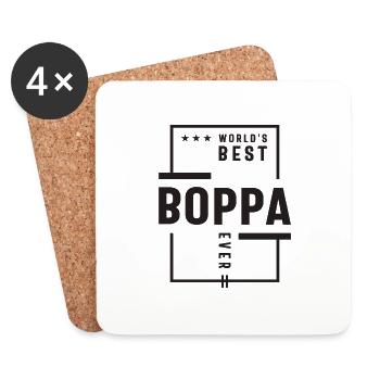 World's Best Boppa Ever - Dad and Grandpa - Coasters (set of 4) - white - Front