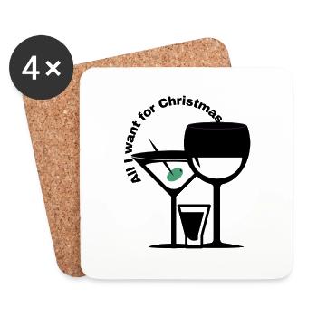 Frohe Weihnachten - Untersetzer (4er-Set) - Weiß - Vorne