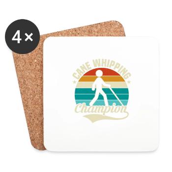 Cane Whipping Champion Cane Impaired Blindness - Coasters (set of 4) - white - Front