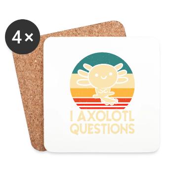 axolotls questions shirt - Untersetzer (4er-Set) - Weiß - Vorne