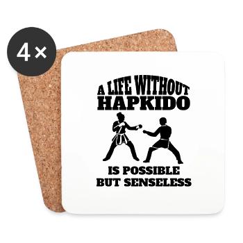 Arts martiaux Hapkido, Judo Arts martiaux, Aïkido, Karaté - Dessous de verre (lot de 4) - blanc - Devant