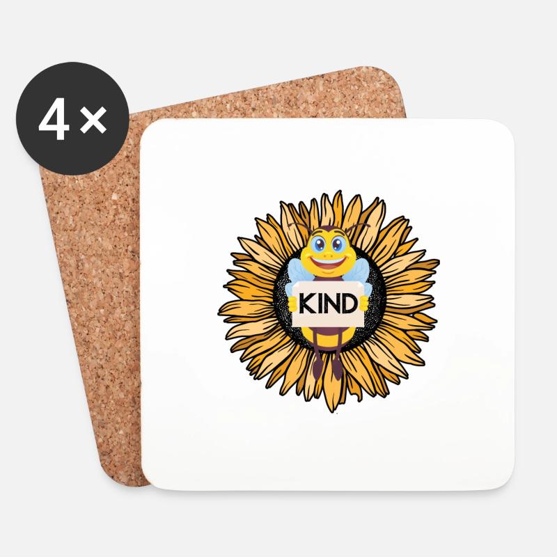 Bienenart - Untersetzer (4er-Set) - Weiß