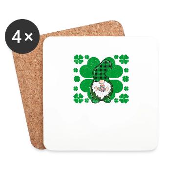 Gnome Tie Dye Clover Leaf St. - Dessous de verre (lot de 4) - blanc - Devant