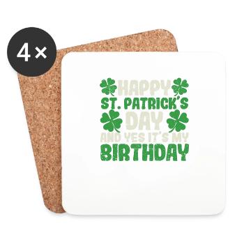 Bonne Saint-Patrick C’est ma naissance - Dessous de verre (lot de 4) - blanc - Devant