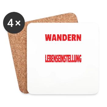 Wandern Zubehör Wanderer Motiv - Untersetzer (4er-Set) - Weiß - Vorne