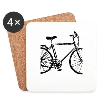Fahrrad - Untersetzer (4er-Set) - Weiß - Vorne