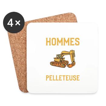 Les Meilleurs Devenaient Conducteurs De Pelleteuse - Dessous de verre (lot de 4) - blanc - Devant