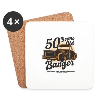 50 Jahre alter Pickup-Truck 50 Jahre alter Pickup- - Untersetzer (4er-Set) - Weiß - Vorne