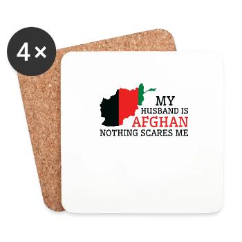 Rien ne me fait peur mari afghan - Dessous de verre (lot de 4) - blanc - Devant