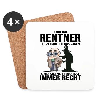 Opa Rentner im Ruhestand "Senior macht Rente" - Untersetzer (4er-Set) - Weiß - Vorne