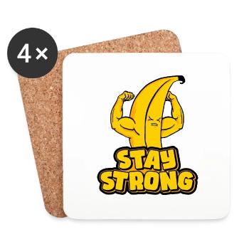 Banana and sports - Coasters (set of 4) - white - Front