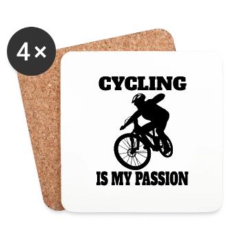Bike Cycling Mountainbike Bike Tour Cycling - Coasters (set of 4) - white - Front