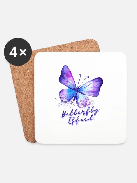 Butterfly effect - Untersetzer (4er-Set) - Weiß