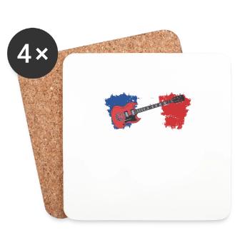 Detendez-Vous Le Guitariste Est Là Guitare - Dessous de verre (lot de 4) - blanc - Devant