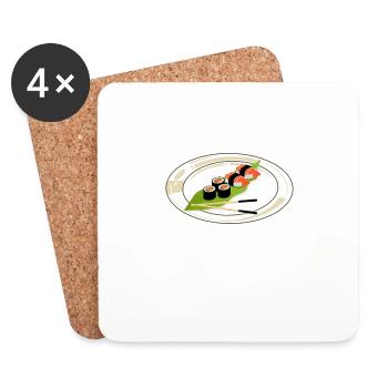 Je Peux Pas J'ai Sushis Sushi Cuisine Japonaise - Dessous de verre (lot de 4) - blanc - Devant