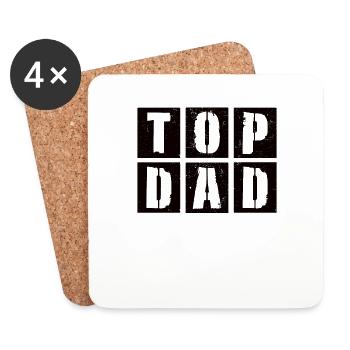 Meilleur monde Papa Père Couples Couple Parents Papa Papa - Dessous de verre (lot de 4) - blanc - Devant