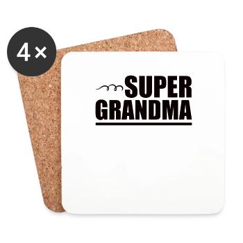 Grandma Pensioner Grandma Grandson Granddaughter Grandma - Coasters (set of 4) - white - Front