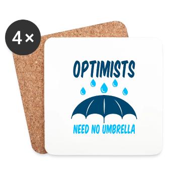 Optimists Need No Umbrella 2 - Untersetzer (4er-Set) - Weiß - Vorne