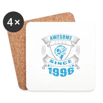 Awesome since 1996. Angel, Angler's birthday - Coasters (set of 4) - white - Front