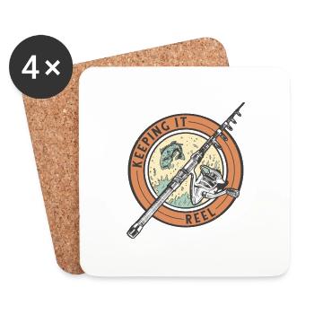 Keeping it reel Angelrute Keeping it reel Angelrut - Untersetzer (4er-Set) - Weiß - Vorne