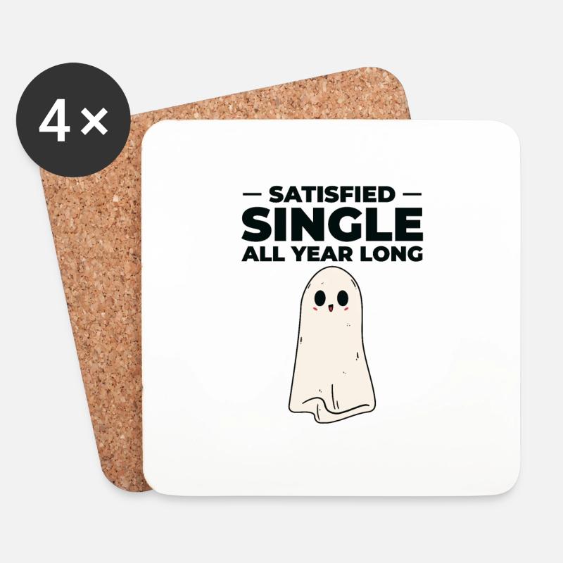 Single Zufriedener Beziehungsstatus Solo Single - Untersetzer (4er-Set) - Weiß