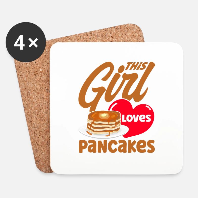 Pfannkuchen Tag Frühstückspfannkuchen Pfannkuchen - Untersetzer (4er-Set) - Weiß