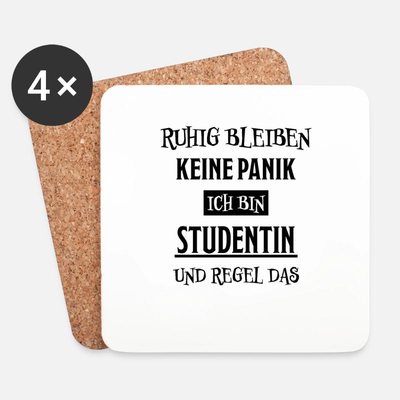 Studentin Spruch Universität Studentin Geschenk - Untersetzer (4er-Set) - Weiß