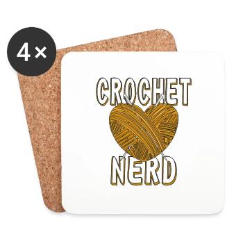CROCHET NERD - Untersetzer (4er-Set) - Weiß - Vorne