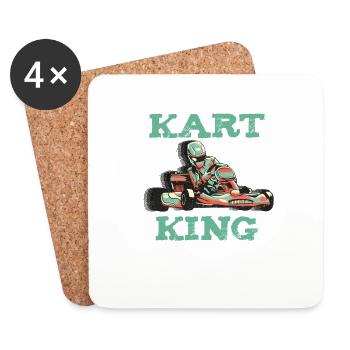 Kart King Kart Driver Kart Sport cadeau - Dessous de verre (lot de 4) - blanc - Devant