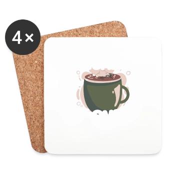 Real Women Love Coffee - Untersetzer (4er-Set) - Weiß - Vorne