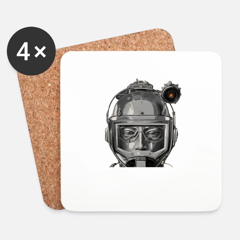 Space Helm Astronaut - Untersetzer (4er-Set) - Weiß