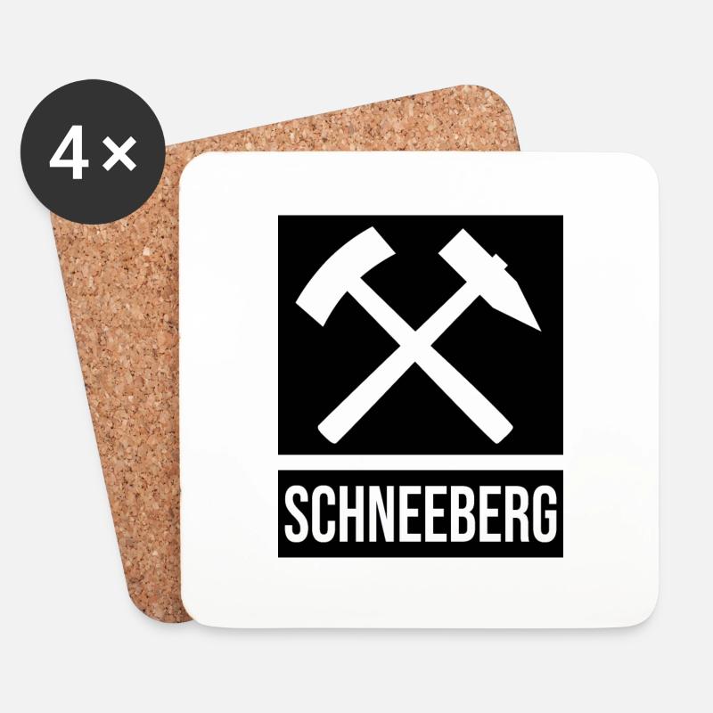Erzgebirge Schneeberg - Untersetzer (4er-Set) - Weiß