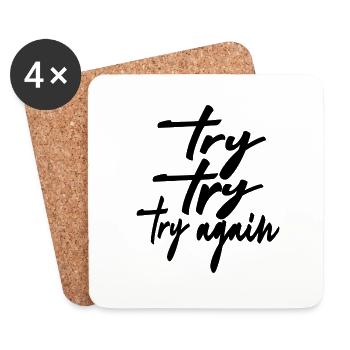 try try try again - Untersetzer (4er-Set) - Weiß - Vorne