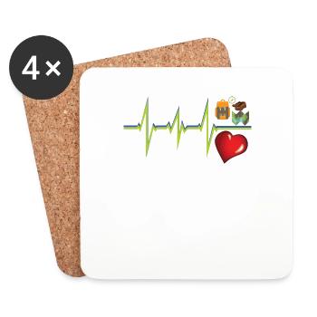 Hiking Accessories Wanderer Motif - Coasters (set of 4) - white - Front
