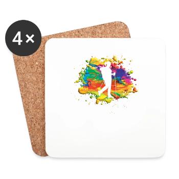 Hiking Accessories Wanderer Motif - Coasters (set of 4) - white - Front