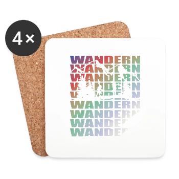 Wandern Zubehör Wanderer Motiv - Untersetzer (4er-Set) - Weiß - Vorne