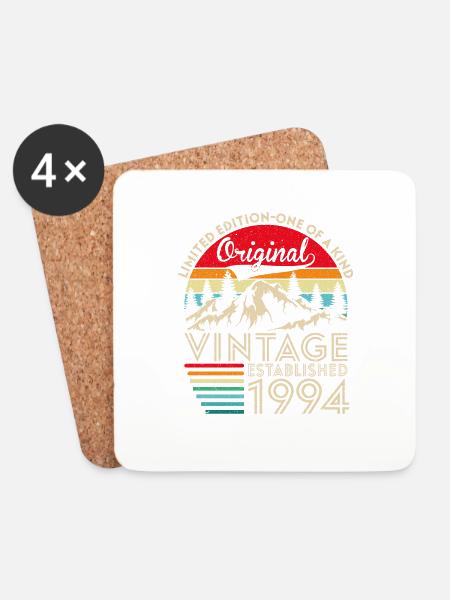Original Vintage Established in 1994 Jubiläum - Untersetzer (4er-Set) - Weiß