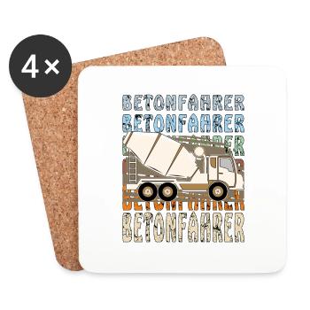 BETONFAHRER - Untersetzer (4er-Set) - Weiß - Vorne