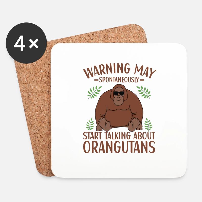 Orangutan Outfit Affen Liebhaber - Untersetzer (4er-Set) - Weiß