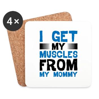Je tiens mes muscles de ma maman - Dessous de verre (lot de 4) - blanc - Devant