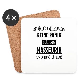 Masseurin Lustig Spruch Massage Masseurin Geschenk - Untersetzer (4er-Set) - Weiß - Vorne