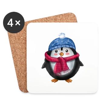 Pinguin - Untersetzer (4er-Set) - Weiß - Vorne
