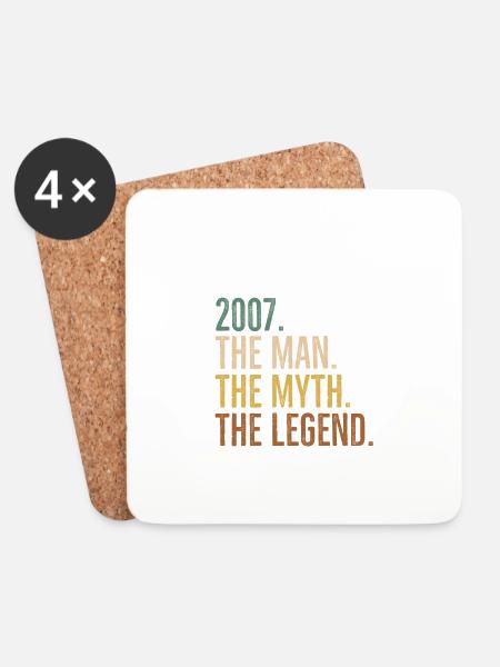 April 2007 Der Mann Der Mythos Die Legende - Untersetzer (4er-Set) - Weiß