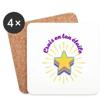 Crois en ton étoile - Dessous de verre (lot de 4) - blanc - Devant