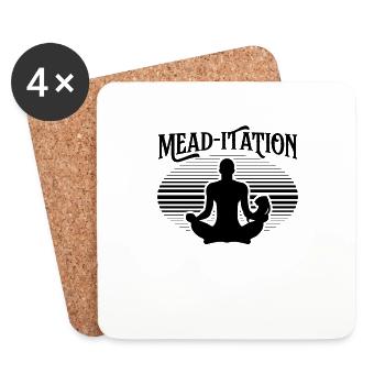 Honey Wine Mead Home Brewer Yoga Méditation - Dessous de verre (lot de 4) - blanc - Devant